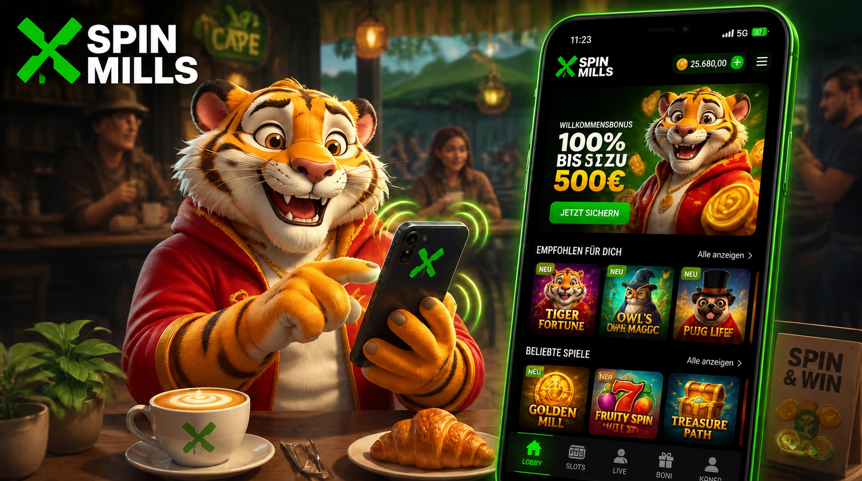 SpinMills Casino App-schermafbeelding